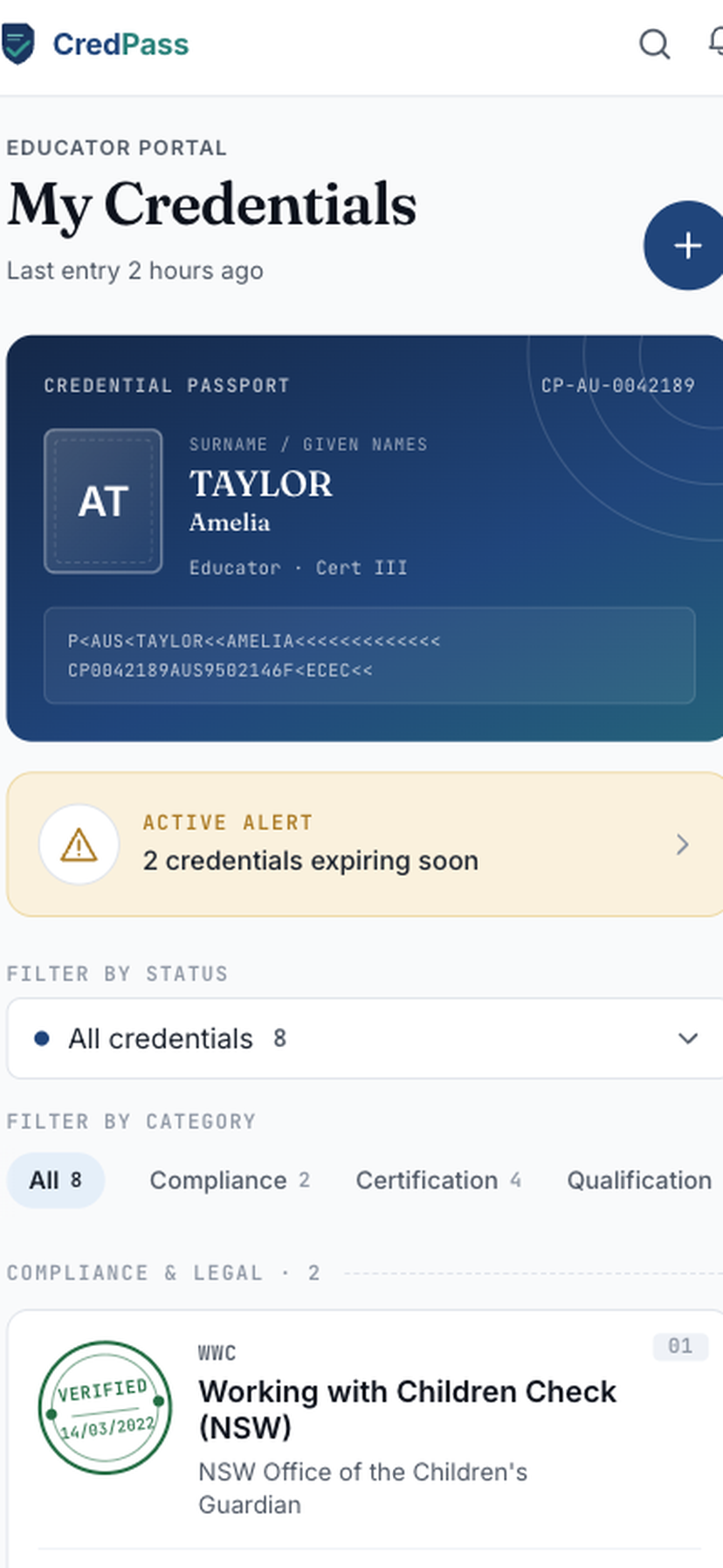 CredPass educator app